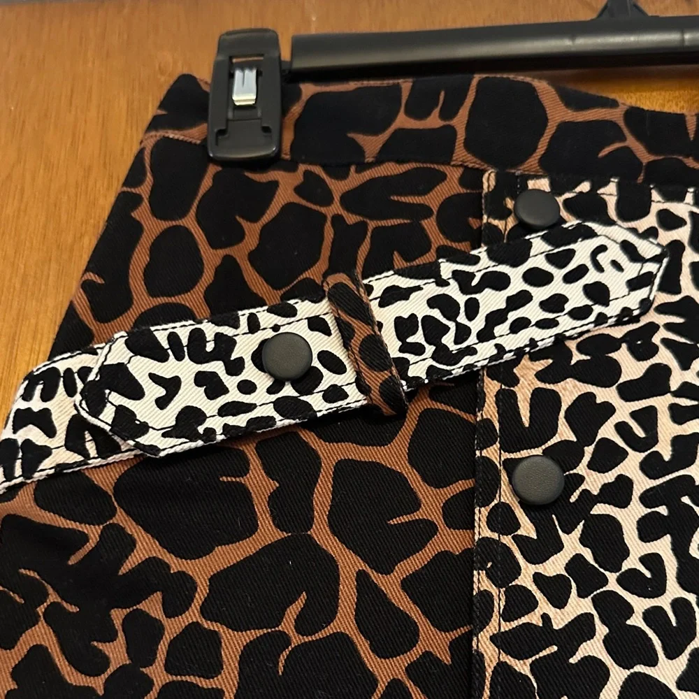 Derek Lam Black and Brown Patterned Pencil Skirt